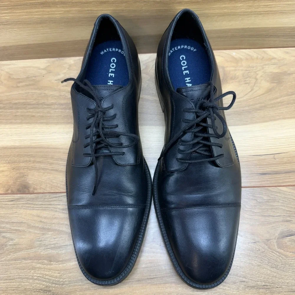 Cole Haan MISMATCHED MENS 10.5 10 Grand 360 Cap Toe Dress Shoes Black Leather